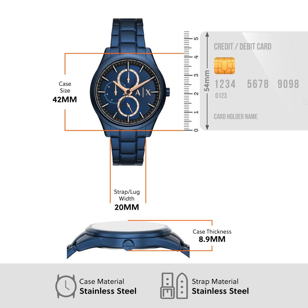 Hodinky Armani DANTE AX1881 Modré [AX Exchange] Pánské