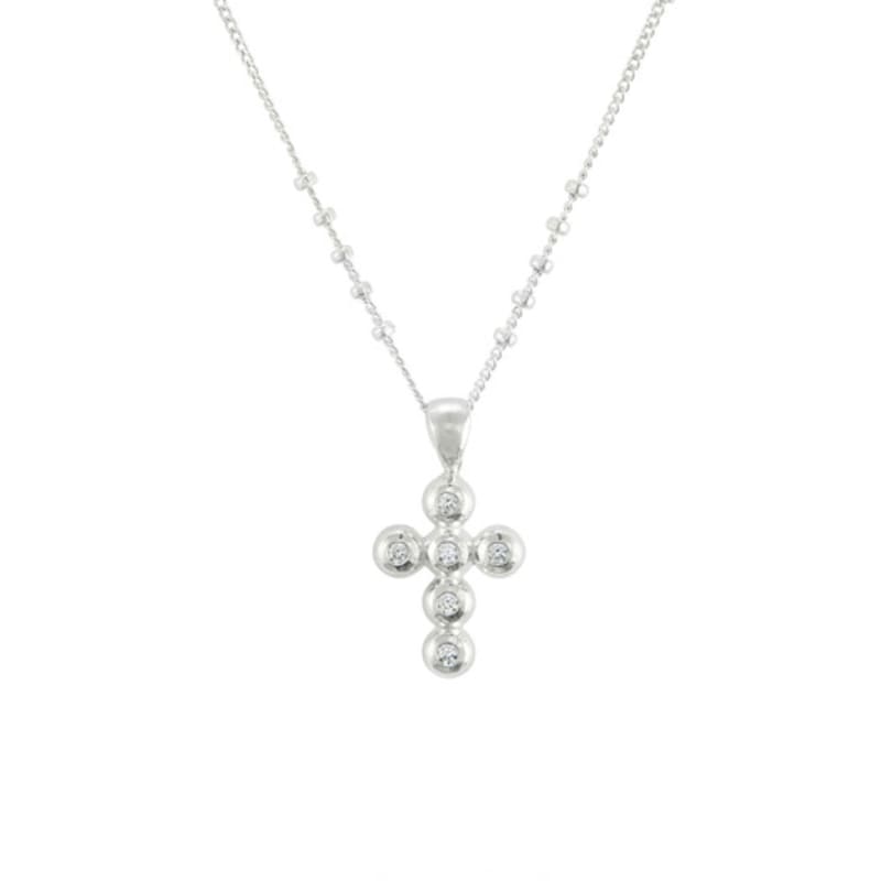 OURPIERRE PICO CROSS NECKLACE SILVER SMALL