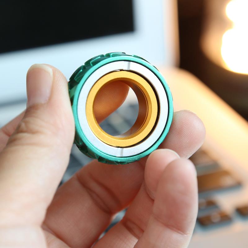 Mechanical Fidget Ratchet Ring EDC Fidget Sliders Fidget Toys Stress Relief for Adults Magnetic Metal for Adult Children Gift