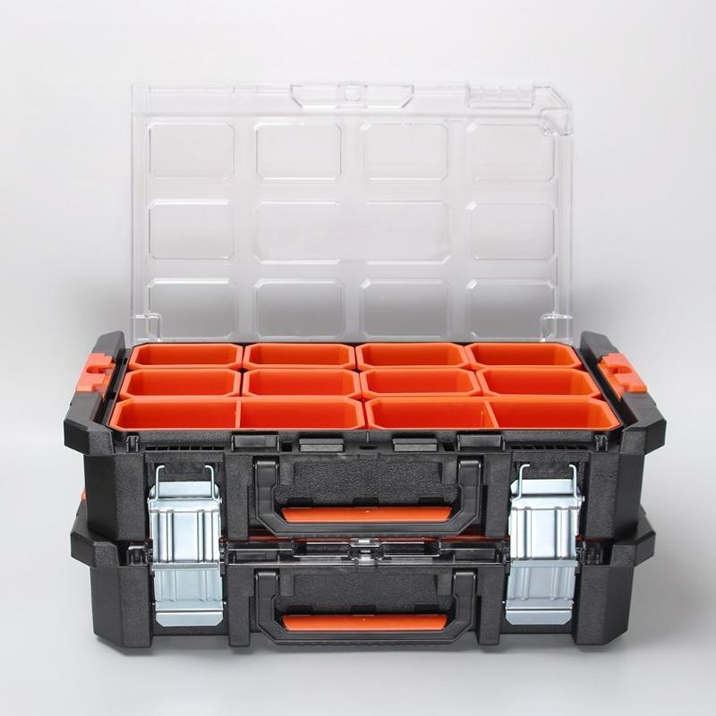 Stacked Toolbox Parts Screw Tools Storage Case Multi-grid Hardware Electronic Components Storage Box Portable Tools Organizer