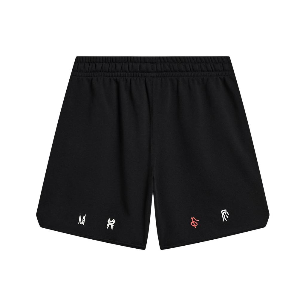 Li Ning Bad Five Letter Mid Waist Straight Casual Shorts Men shorts Black AKST751-2