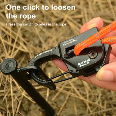 Rope Tensioner Camping Tent Cord Adjuster Rustproof Strong Load-bearing Lightweight Portable Quick Fix Buckle Cord Tensioner