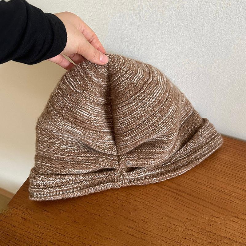 Women S Large Size Fold Knit Beanie Warm Winter Autumn Hat