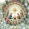 3D Embossed Nativity Scene Metal Tin Sign Vintage Wall Art Decor for Home Bar Cafe Waterproof Indoor Outdoor Religious Christmas Gift