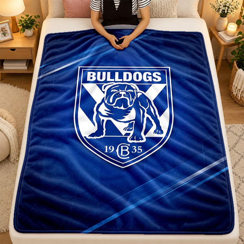 Flannel BlanketCanterbury-Bankstown Bulldogs Warm Soft Throw Blanket for Indoor Sofa Bed Living Room Use