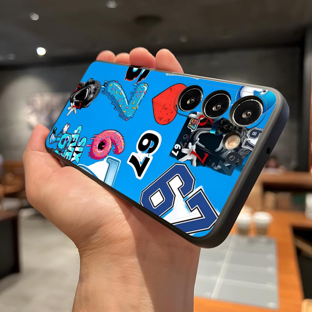 67 Six Seven Phone Case For Samsung A56 A36 A26 A16 A15 A25 A35 A55 A14 A34 A24 A54 Black Soft Shell