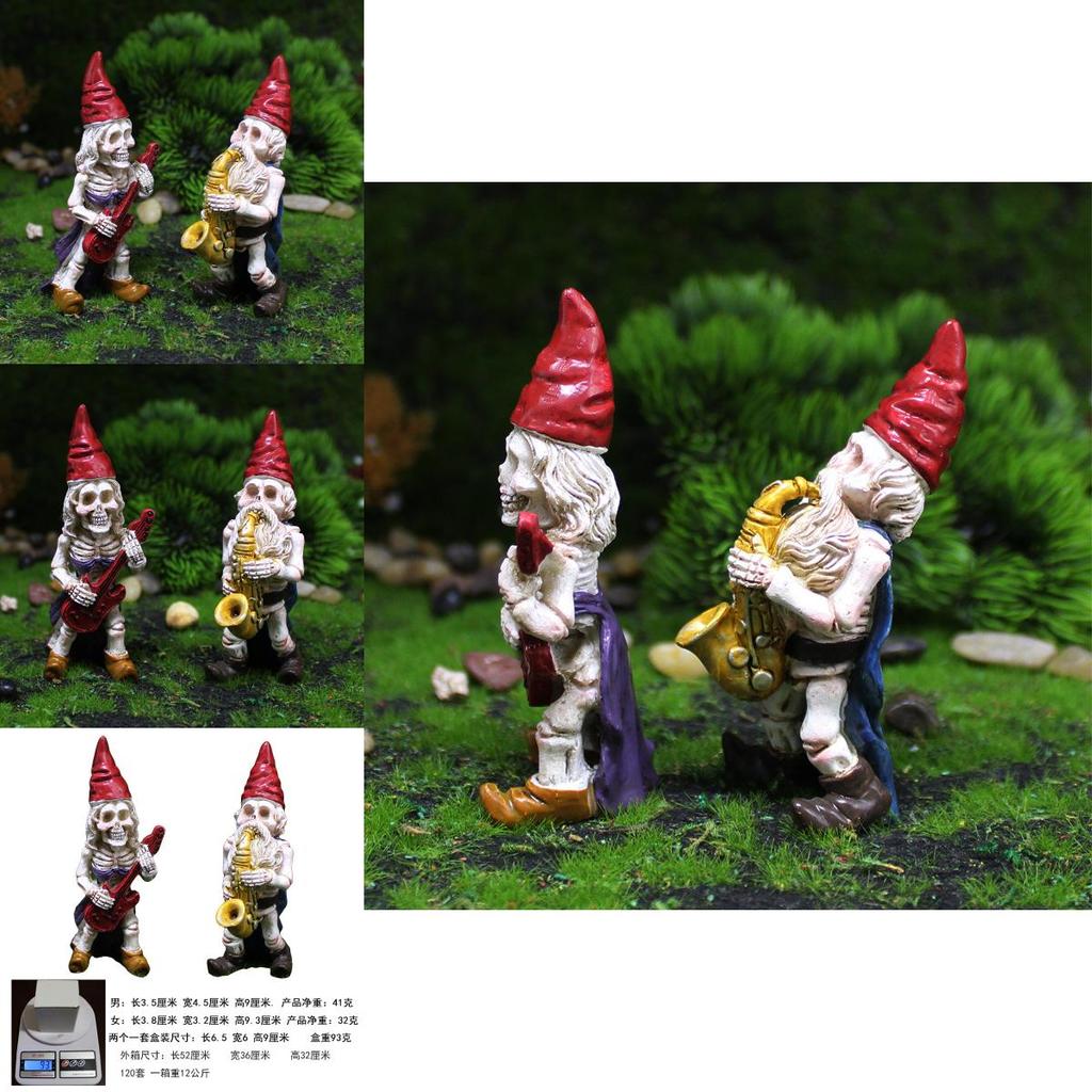 Halloween Music Skeleton Dwarf Resin Statue For Festive Decor And Celebration Gifts