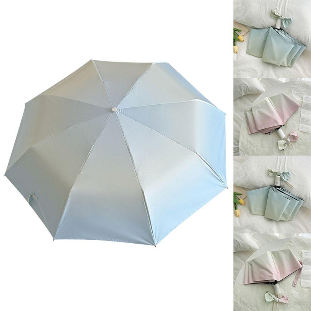 Guarda-chuva de Sol Compacto Dobrável em 3 com Laço Tipo Sal Gradiente Preto Revestido Proteção Proteção UV Guarda-chuva de Sol Dobrável UPF 50+