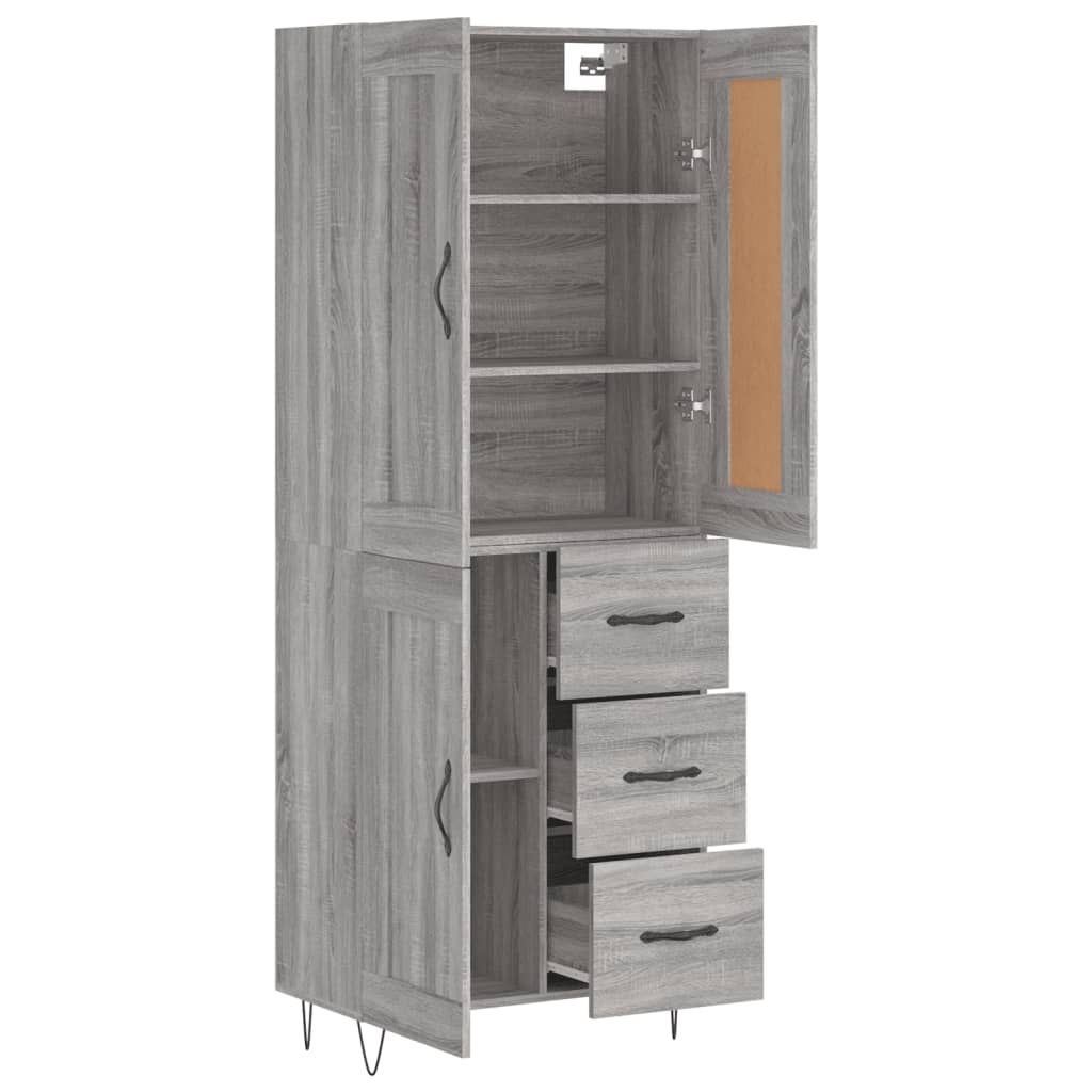 Highboard Gray Sonoma 69.5 x 34 x 180 cm Particleboard