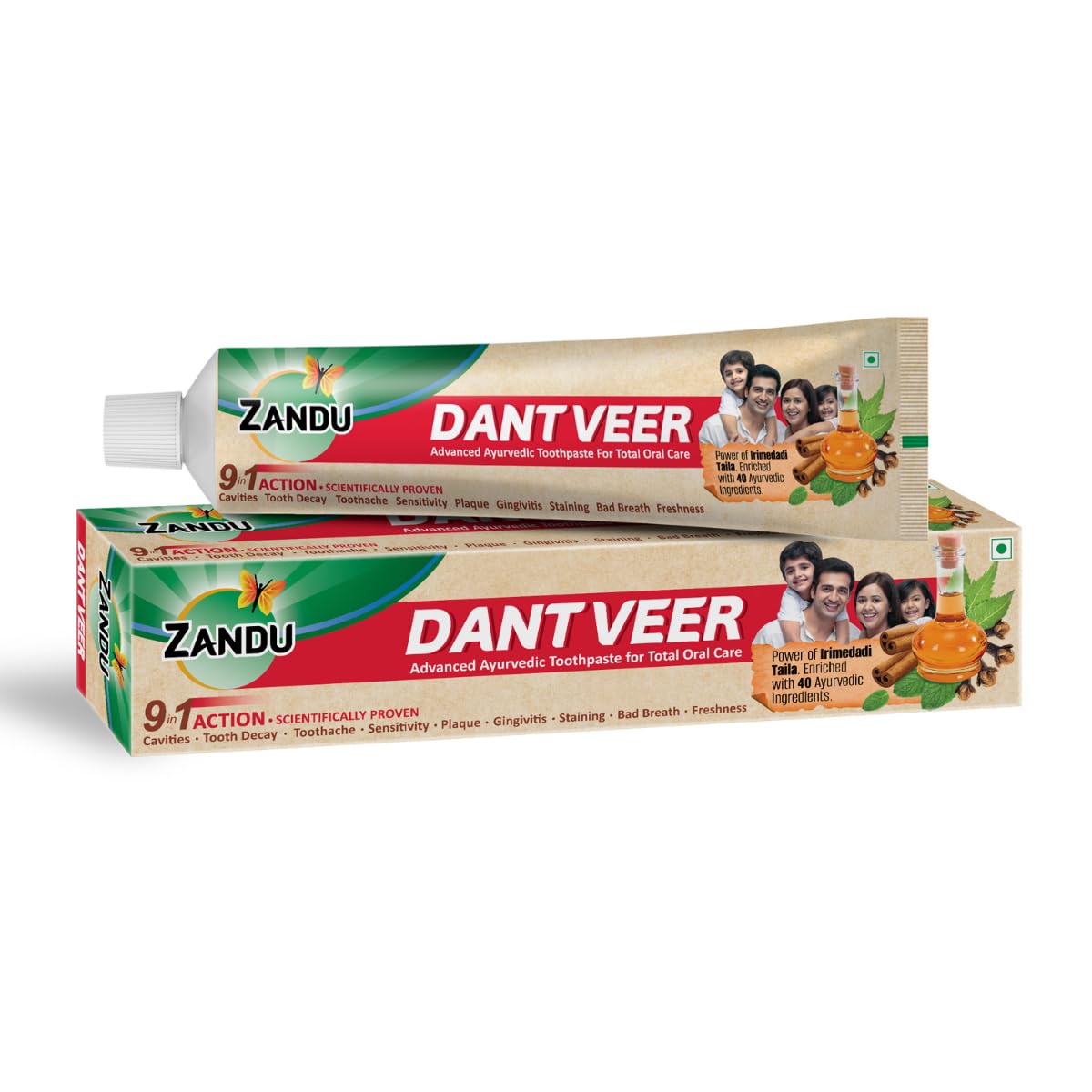 

Zandu Dantveer Ayurvedic Toothpaste With Irimedadi Oil Herbal Oral Care Formula For Daily Teeth Cleaning And Fresh Breath 200 g