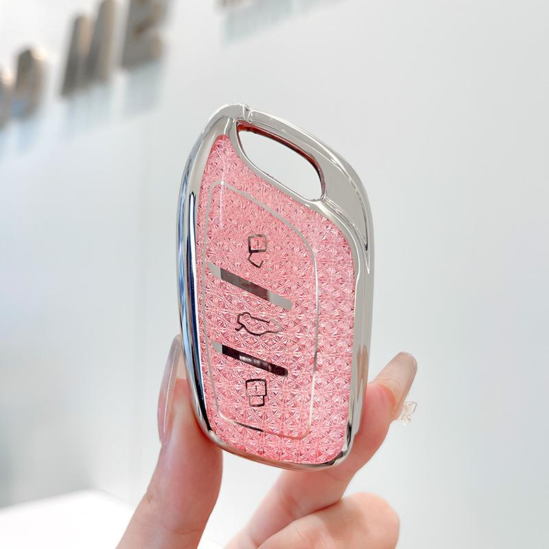 Diamond Pink Style For Mg Zs Hs Gt Mg4 Mg5 Mg6 Plus Ve Zx Ehs Ezs Remote Smart Car Key Case Cover Fob Accessories