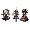 Halloween Witch Car Pendant Pumpkin Lanterns Bat Elements Rearview Mirror Ornament Gothic Tabletop Hanging Accessories