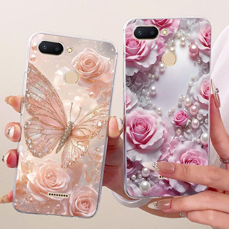 For Redmi 6 Case Cover Transparent Cute Cat Fashion Butterfly Funny Cool Painted Casing M1804C3DH M1804C3DG M1804C3DI