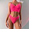 New Fashion Sexy Underwear Fish Bone Contrast Mesh Sexy Perspective Gathering Lingerie Set