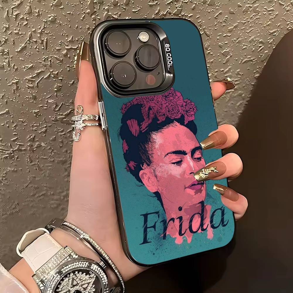F-Frida-s K-Kahlo-g Art  Phone Case For iPhone 17,16,15,14,13,12,11 Plus,Pro Max,XS,Colored silver phone case iPhone12PRO
