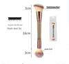 Dual-Ended Foundation & Blush Brush for Contour and Nose Shadow - Soft Hair, Black and White Design