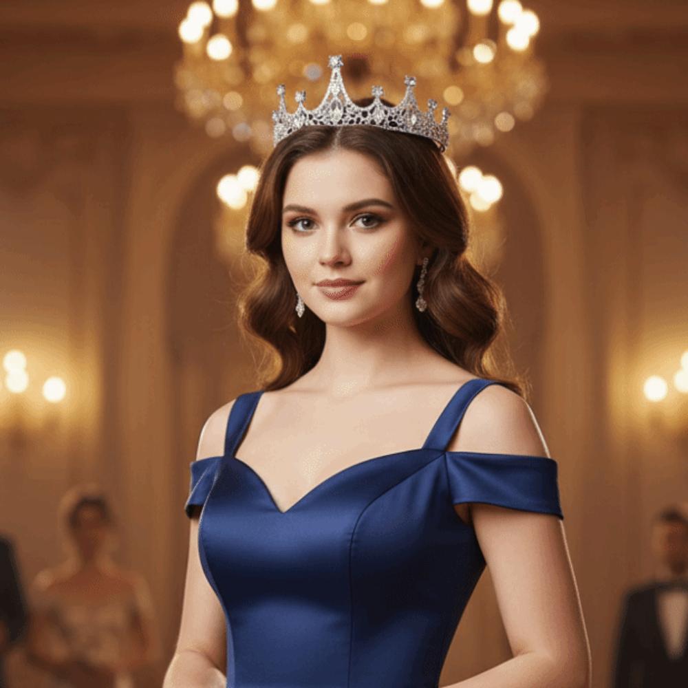 Rhinestone Baroque Pageant Crown Luxury Queen Princess Tiara Hair Ornaments Bridal Crown  Wedding