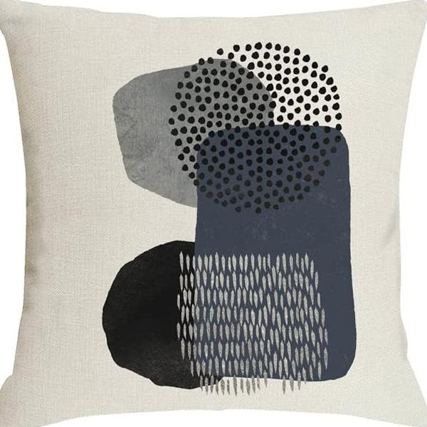 

Nordic Abstract Geometric Printed Pillow Cover Morandi Linen Pillow Cover Home Sofa Car Premium Durable Quality 45 * 45Cm (without pillow core)