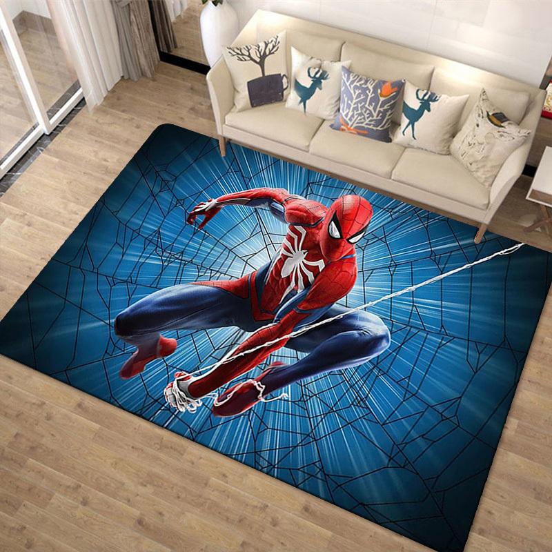 1 szt. Dywanik Marvel Spider-Man, Mata podłogowa antypoślizgowa, Wzór z postacią z kreskówki, Miękki aksamit, Wystrój pokoju, Zmywalny