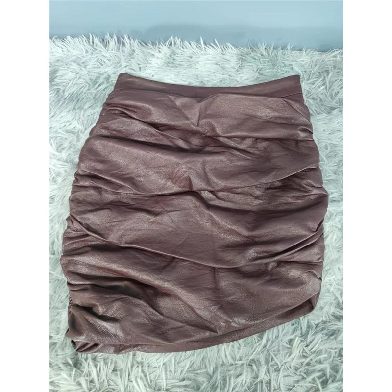 Export Texture Lu's Tight Figure Ruffle Hip High Waist Aura Work Clothing Ol Skirt Stylish Skirt
