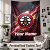 Custom Tapestry Wall Hanging, Brentford Football Personalized Name Text Home Wall Decor