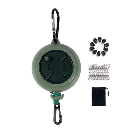 Yousheng 10M Portable Retractable Clothesline with Buckles Clips Heavy Duty Retracting Laundry Rope Bathroom Laundry Room Indoor Outdoor