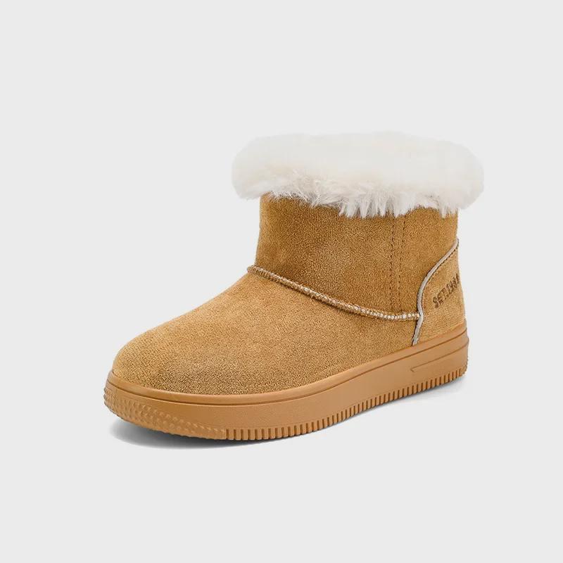 Dětské unisexové vysoké sněhule, zesílený samet, stylové a teplé pro všestranné nošení