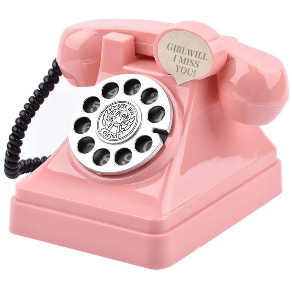 Cartoon Plastic Telephone Model Mini Money Box Ornaments Telephone Piggy Bank  Children's Toy