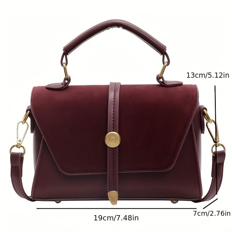 Suede Fabric Handbag with Adjustable Strap Golden-Te Hardware and Flap Closure - Trendy Commuting Hobo Crossbody Bag for Women