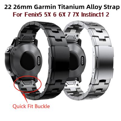 Garmin 22mm 26mm Quick Fit titanový kovový náramek k hodinkám pro Fenix 7X 7 6X Pro 5X Plus/ řemínek Instinct/Epix