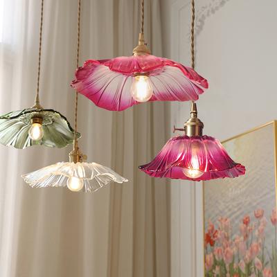 1 szt. Lampy wiszące w stylu vintage Klosz w kształcie kwiatu Szklane lampy wiszące Oświetlenie do dekoracji domu Salon Sypialnia Lampka nocna Oprawa oświetleniowa Wnętrze Sklep