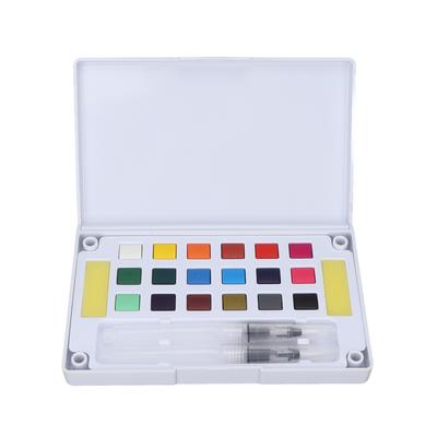 Water Color Paint 18 Colors Safe Nontoxic Fadeless Quick Drying Vibrant Colors Wide Application Watercolor Paint Set
