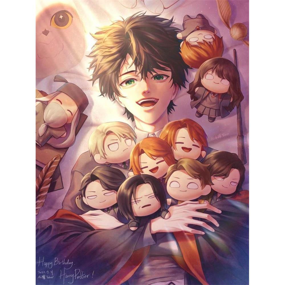 Harry Potter Cartoon Characters Diamond Painting Cross Stitch Hogwarts Castle Mosaic Embroidery Rhinestones Home Decor Kids Gift
