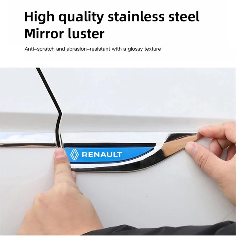 Interior Stickers Car Door Waist Line Metal Stickers For Renault Clio Megane Trafic Captur Car Side Wing Fender Decals Body Exte