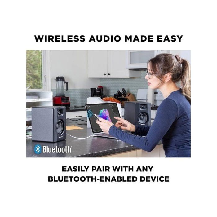 Enceintes Actives 2 Voies - MAUDIO - BX3 BT - 120W - Bluetooth - Woofer 3,5 Pouces