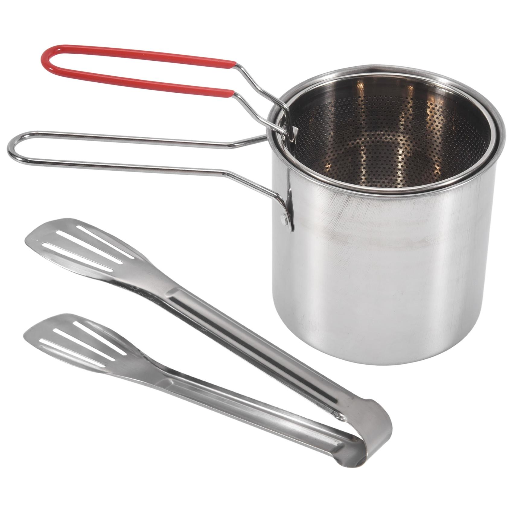 BHBL Deep Frying Pot with Strainer Basket Tong Stainless Steel Japanese Tempura Frying Pot for French Fries Chicken China Mainland