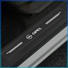 4 Stuks Auto Drempelbeschermer Transparant Decoratief Badge 3D Sticker Voor Opel crosa d astra h insignia astra j zafira b mokkaastra vivaro astra g