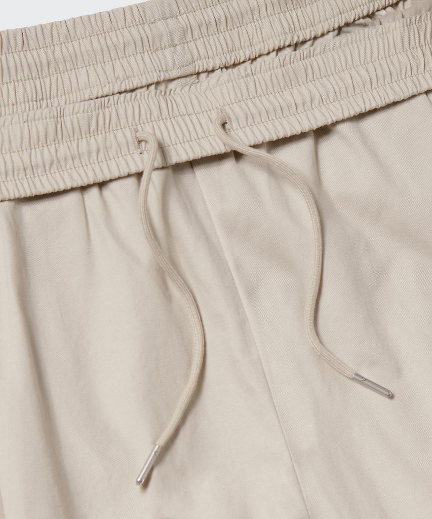 Musinsa Standard Cotton Deep Tuck Wide Elastic Waist Pants [Light Beige]