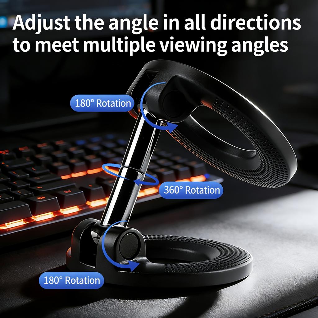 2027 K008 Double-Sided Magnetic Foldable Phone Holder – N52 Magnet 360° Rotatable, Dual Grip for Metal ABS Material