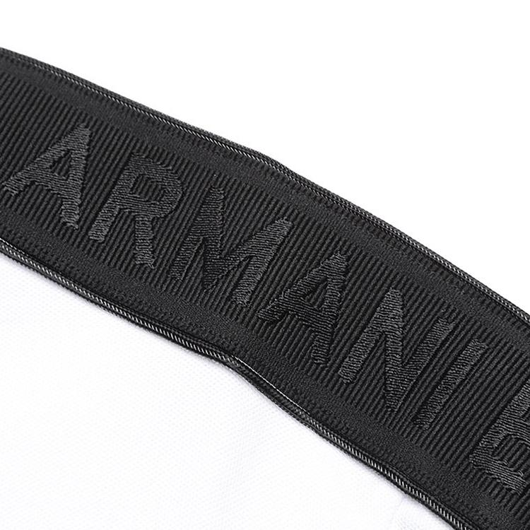 Emporio Armani SS23 Color Block Shoulder Letter Strap Short Sleeve Polo Shirt Men tops White 3R1FG2-1JCYZ-0100