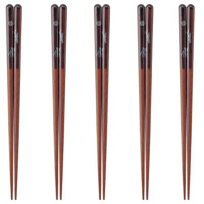 Happy Set of Made of Made In PID6511 J-kitchens Chopsticks, 5, Wood, Japan,