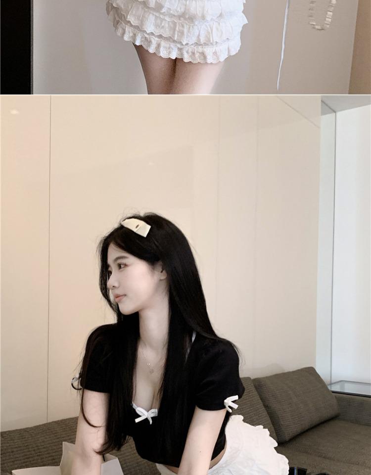 Sexy Bowknot U-Neck Clavicle T-Shirt: Low-Cut Summer Top for Women - Short-Sleeved, Tight Fit