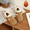 Childrens Thick Sole Buckle Snow Boots Girls Warm Cotton Shoes Winter Fur Boots