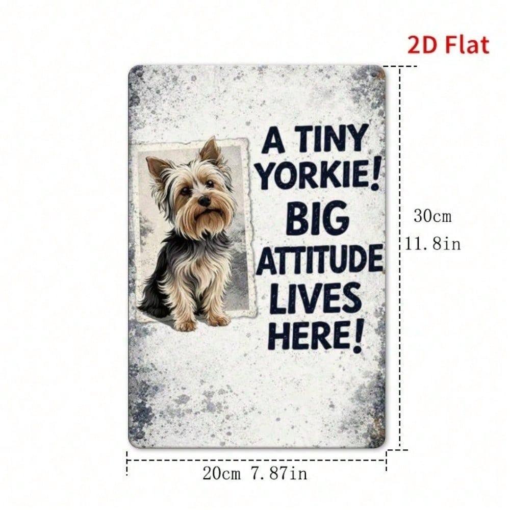 Funny Yorkshire Terrier Vintage Metal Sign Wall Art For Home Bedroom Decor 31x21cm