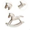 Metal Figurine Rocking Horse Statue for Home Decor Gift Collection Accessory Distressed Table