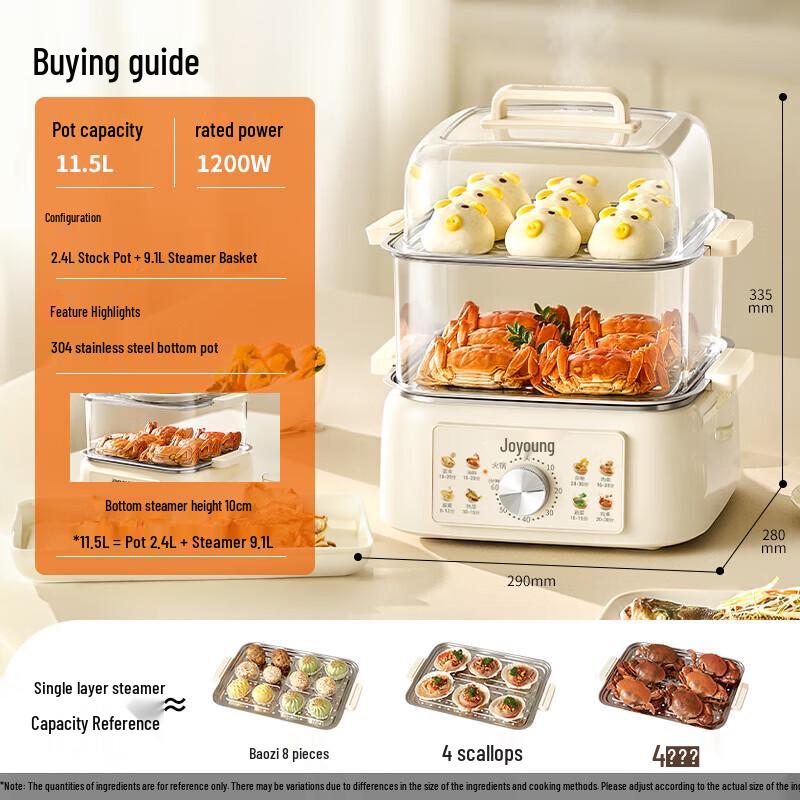 Joyoung 11.5L Multi-function Electric Steamer