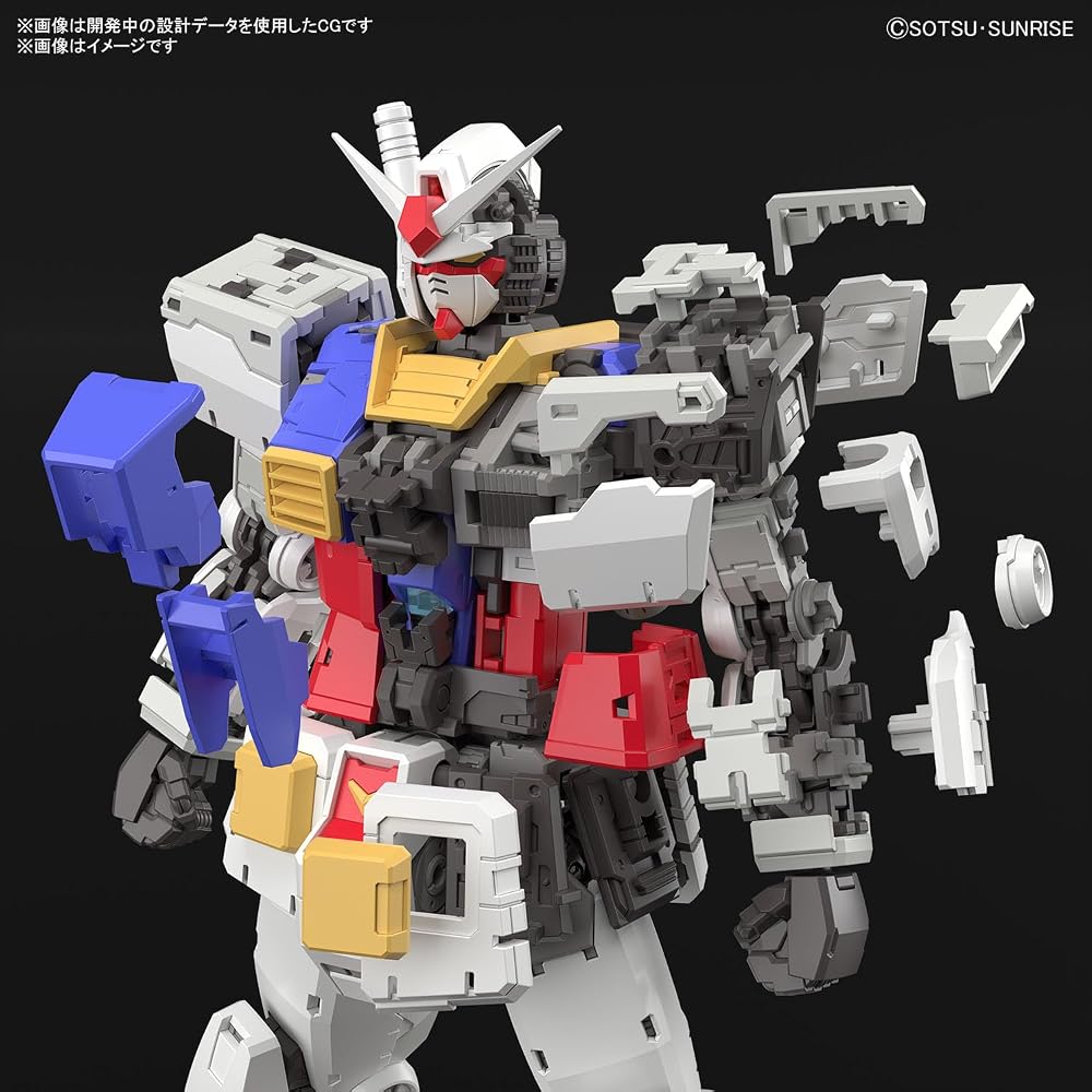 RG חליפת רובוט גאנדאם RX-78-2 גאנדאם גרסה. דגם פלסטיק צבוע לפי קוד צבע, קנה מידה 1/144