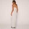 2023 Summer Women's Sexy Spaghetti Strap Lace Dress - Slim Fit, Transparent, Solid Color, Sleeveless