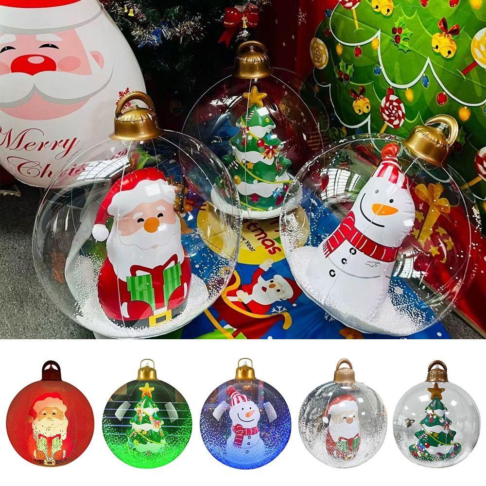 24 Zoll Weihnachten aufblasbar PVC-Material Klare Kugel Aufblasbare Weihnachtsdekorationen 60CM Größe Wasserdicht Feiertagsdekoration