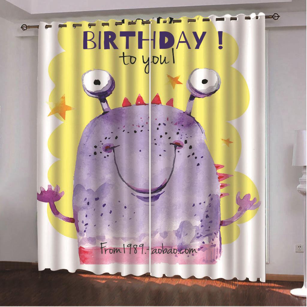 Cartoon Monster Funny Series High Density Blackout Curtain 3D Digital Printing